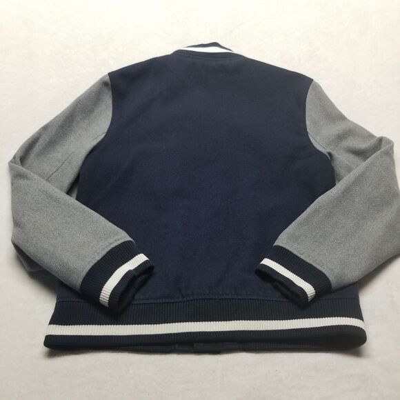 Arizona Jeans Jacket Mens Medium Blue Gray Letterman Varsity Snap Wool Blend VTG - Picture 10 of 11